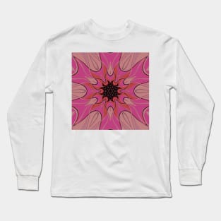 Cartoon Mandala Flower Pink Long Sleeve T-Shirt